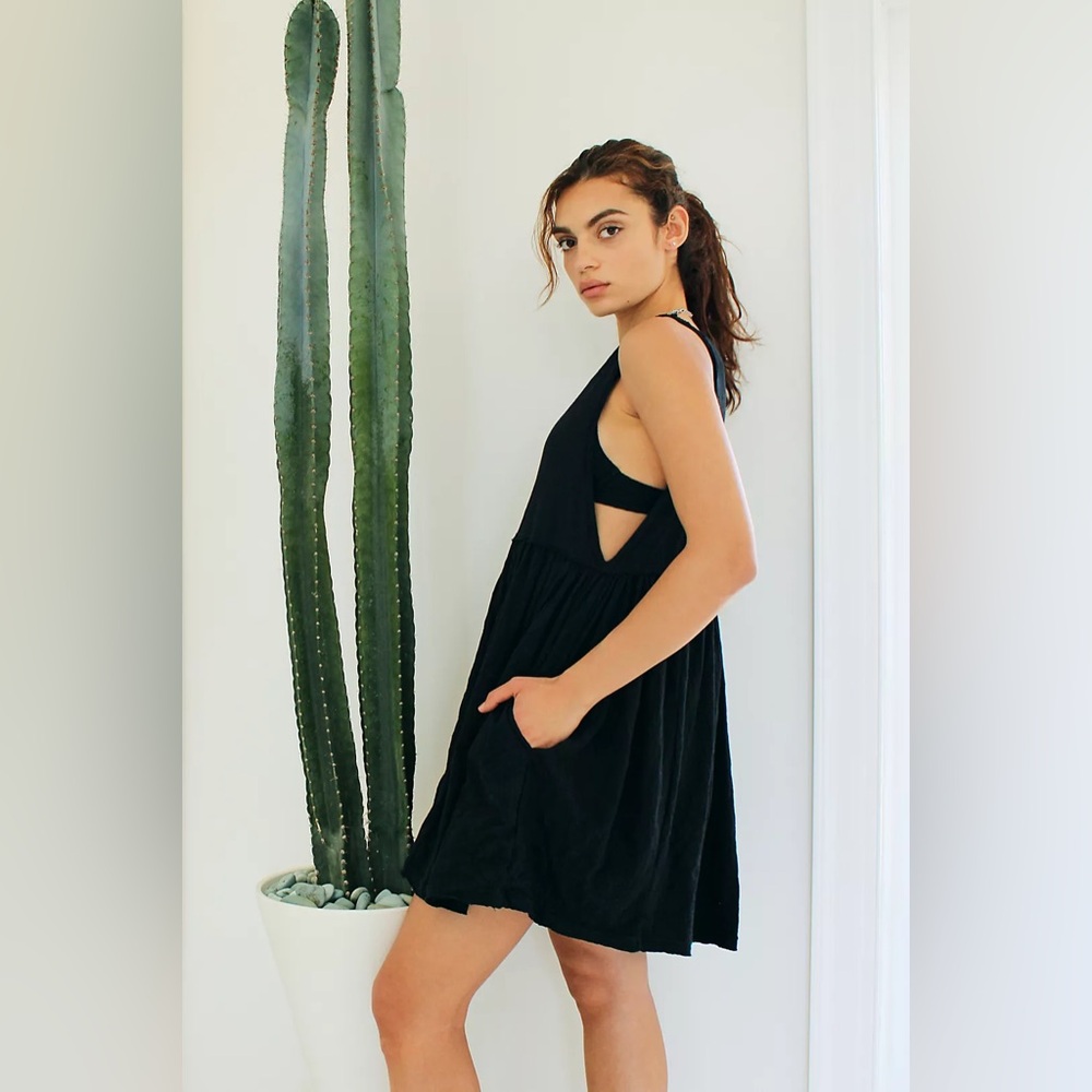 Free People I’m Still Obsessed Black Mini Dress